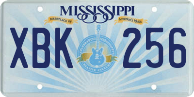 MS license plate XBK256