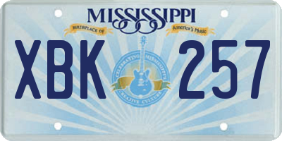 MS license plate XBK257