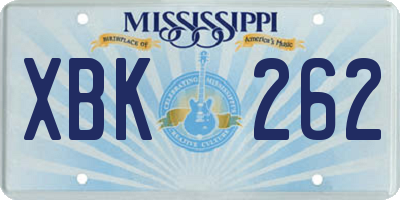 MS license plate XBK262