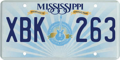 MS license plate XBK263