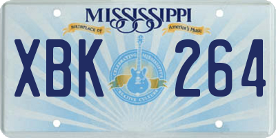 MS license plate XBK264