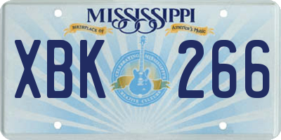 MS license plate XBK266