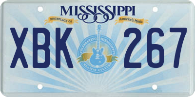 MS license plate XBK267