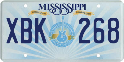 MS license plate XBK268