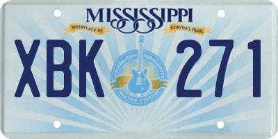 MS license plate XBK271
