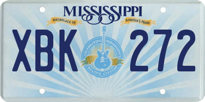 MS license plate XBK272