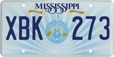 MS license plate XBK273