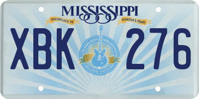 MS license plate XBK276