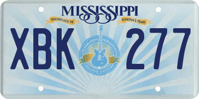 MS license plate XBK277