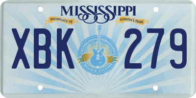 MS license plate XBK279