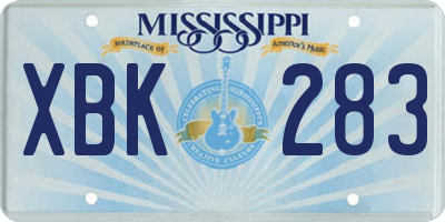 MS license plate XBK283