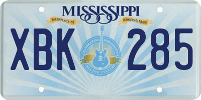 MS license plate XBK285