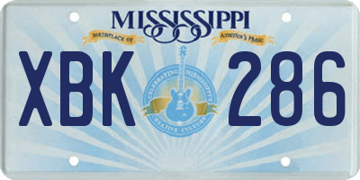 MS license plate XBK286