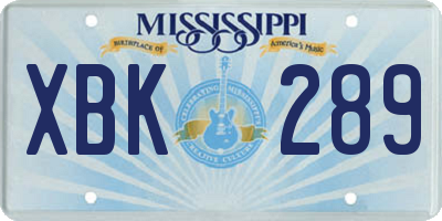 MS license plate XBK289