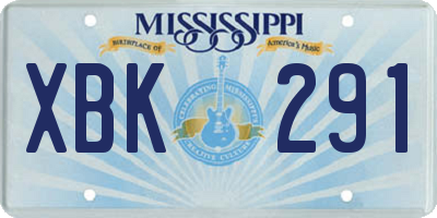 MS license plate XBK291