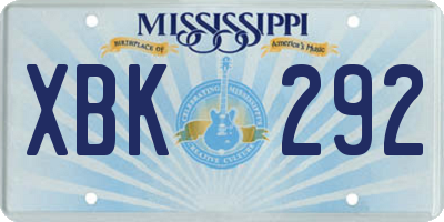 MS license plate XBK292