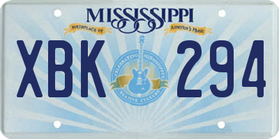 MS license plate XBK294