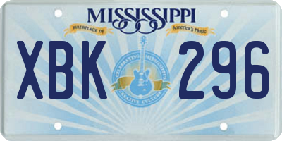MS license plate XBK296