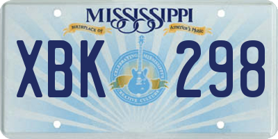 MS license plate XBK298