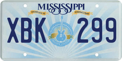 MS license plate XBK299