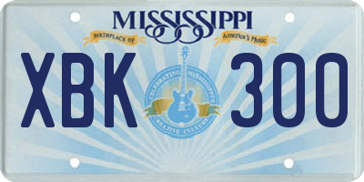 MS license plate XBK300