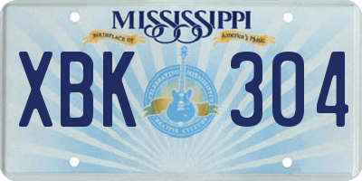 MS license plate XBK304