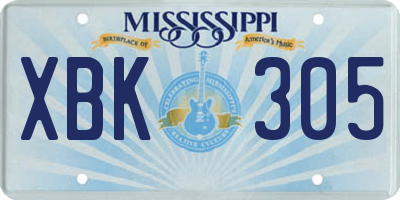 MS license plate XBK305