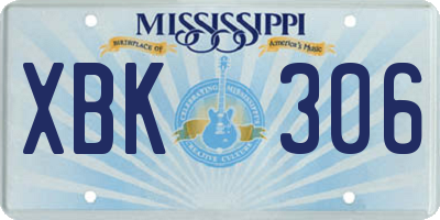 MS license plate XBK306
