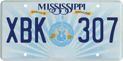 MS license plate XBK307