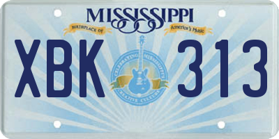 MS license plate XBK313