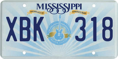 MS license plate XBK318