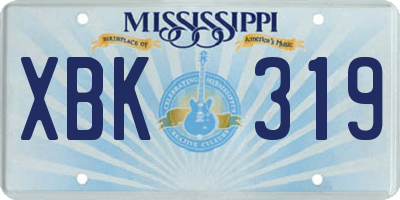 MS license plate XBK319