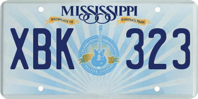 MS license plate XBK323