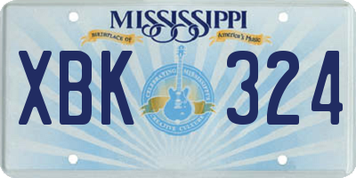 MS license plate XBK324