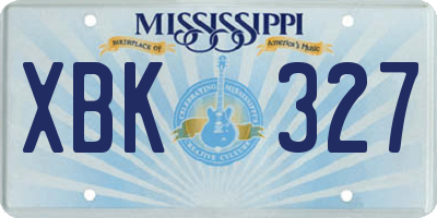 MS license plate XBK327