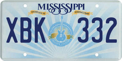 MS license plate XBK332