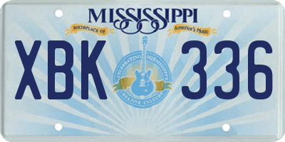 MS license plate XBK336