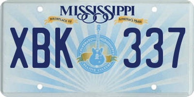 MS license plate XBK337