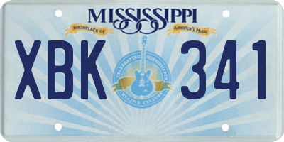 MS license plate XBK341