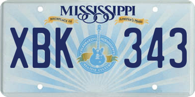MS license plate XBK343