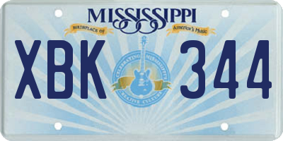 MS license plate XBK344