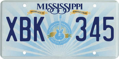 MS license plate XBK345