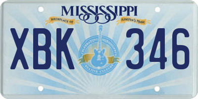 MS license plate XBK346