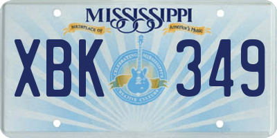 MS license plate XBK349