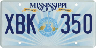 MS license plate XBK350
