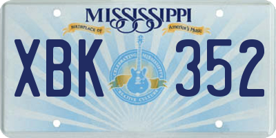 MS license plate XBK352