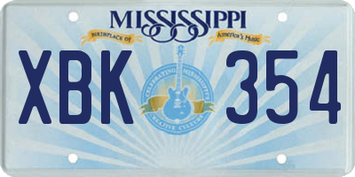 MS license plate XBK354