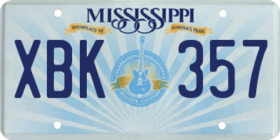 MS license plate XBK357
