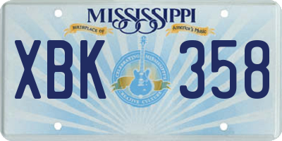 MS license plate XBK358