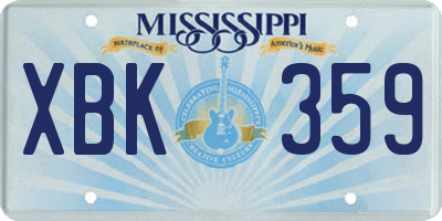 MS license plate XBK359